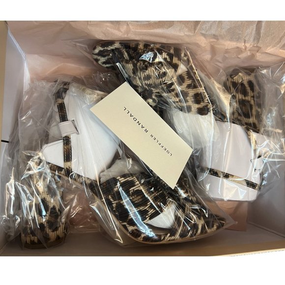 NEW Loeffler Randall Size 8 Women's Camellia Knotted Leopard Sandal - Chocolate - Picture 3 of 9